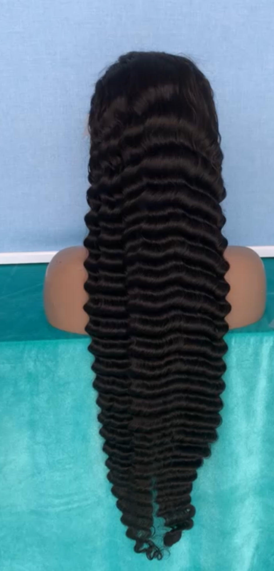 40” Brazilian Deep Wave lace frontal Wig