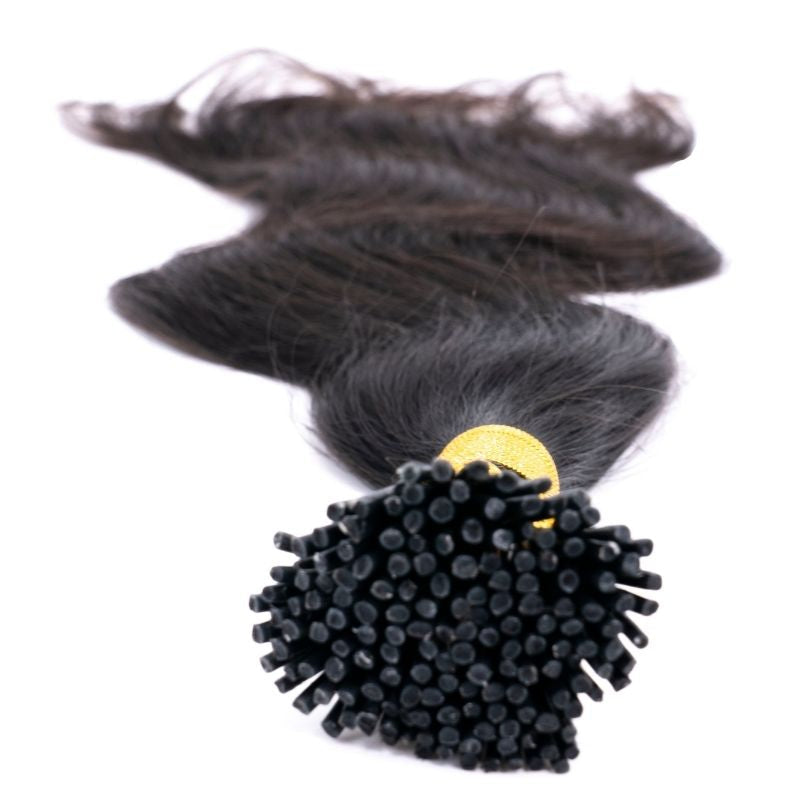 Indian Wavy Natural Black I-Tip